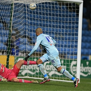 Leon Clarke Scores the Third Goal: Coventry City's Victory in Johnstones Paint Trophy Northern Semi-Final vs Preston North End (10-11-2013)
