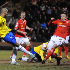 Leon Clarke's Determined Shot: Coventry City's Johnstone's Paint Trophy Final Bid at Alexandra Stadium (February 2013) Leon Clarke's Determined Shot: Coventry City's Johnstone's Paint Trophy Final Bid at Alexandra Stadium (February 2013)