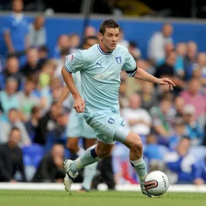 Lukas Jutkiewicz of Coventry City Faces Off Against Birmingham City in the 2011-12 Npower Football League Championship Match at St. Andrews