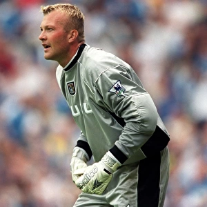Manchester City vs Coventry City: Magnus Hedman's Determined Stand at the Coventry Goalpost (Premier League, 26-08-2000)