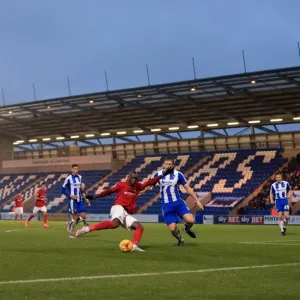 Marc Antoine-Fortune's Determined Shot: Coventry City vs Colchester United in Sky Bet League One Marc Antoine-Fortune's Determined Shot: Coventry City vs Colchester United in Sky Bet League One
