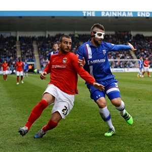 Marcus Tudgay vs Max Ehmer: Intense Clash in Coventry City's Sky Bet League One Match at Gillingham's MEMS Priestfield Stadium (2015-16)