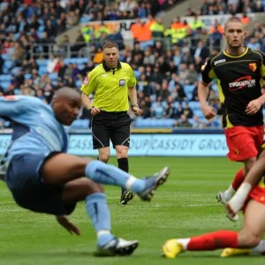 Referee Mark Halsey Focuses on the Action: Coventry City vs. Watford, Championship Football Match at Ricoh Arena (02-05-2010) Referee Mark Halsey Focuses on the Action: Coventry City vs. Watford, Championship Football Match at Ricoh Arena (02-05-2010)
