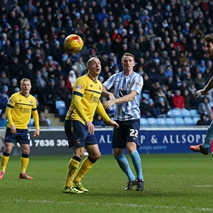 Romain Vincelot Charges Towards Goal: Coventry City vs Scunthorpe United, Sky Bet League One