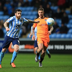 Romain Vincelot Readies to Strike: Coventry City vs Colchester United, Sky Bet League One, Ricoh Arena