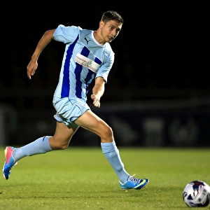 Shaun Miller in Action: Coventry City vs Cardiff City - Capital One Cup First Round Clash at Sixfields Stadium