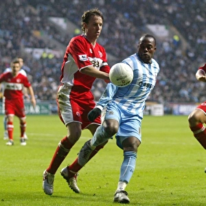 Stern John Caught in the Middle: Coventry City vs Middlesbrough FA Cup Showdown (2006) - Southgate and Cattermole Close In