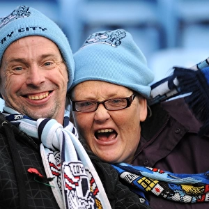 Thrilled Coventry City FC Fans Celebrate Victory in Npower Championship Match against Southampton (Ricoh Arena)