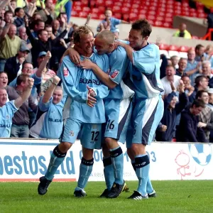 Triumph at Nottingham Forest: Morrell's Goal - Coventry City's Unforgettable Moment (2004) - Johnson and Hughes Embrace Triumph at Nottingham Forest: Morrell's Goal - Coventry City's Unforgettable Moment (2004) - Johnson and Hughes Embrace