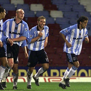 Unforgettable Own-Goal Celebration: Coventry City's Euphoric Reaction to Christian Dailly's Score at Upton Park (FA Carling Premiership, 12-02-2001)