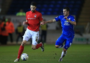 Season 2015-16 Prints: Aaron Martin of Coventry City Outruns Aaron Williams of Peterborough United at ABAX Stadium - Sky Bet League One