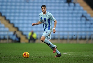Images Dated 2014 November: Aaron Martin Faces Off in Sky Bet League One: Coventry City vs Walsall at Ricoh Arena