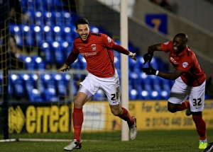 Season 2015-16 Prints: Aaron Martin's First Goal: Coventry City Takes the Lead in Sky Bet League One Match Against Shrewsbury Town