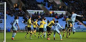 Images Dated 31st January 2015: Aaron Martin's Thrilling Header: Coventry City vs Rochdale (Sky Bet League One)