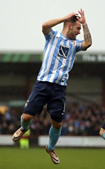Football Soccer Birmpics Full Length Prints: Adam Armstrong's Strike: Coventry City's Historic Goal vs Crewe Alexandra (Sky Bet League One)