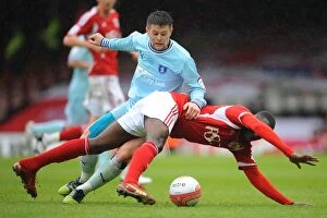 Images Dated 9th April 2012: Adomah vs. Norwood: Intense Rivalry in the Npower Championship Clash between Bristol City