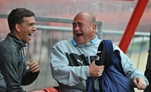 Images Dated 2012 July: Andy Thorn: Coventry City Manager Cracks Up Wrexham with a Funny Joke During Pre-Season Friendly