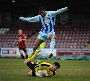 Images Dated 2014 March: Anyon Denies Akpom: Dramatic Save in Coventry City vs Shrewsbury Town (Sky Bet League One)
