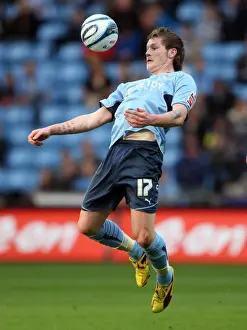 Images Dated 2009 October: Aron Gunnarsson in Action for Coventry City against Reading at Ricoh Arena (Championship 2009)