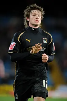 Images Dated 2009 April: Aron Gunnarsson of Coventry City Faces Off Against Crystal Palace in Championship Match at Selhurst Park (07-04-2009)