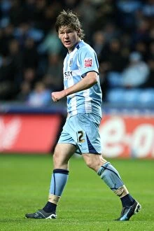 Images Dated 4th October 2008: Aron Gunnarsson vs Southampton: Coventry City's Midfield Battle at Ricoh Arena (2008)