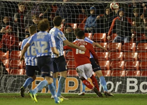 Soccer Football Birmpics Full Length Prints: Ashley Fletcher Scores the Second: Barnsley's Triumph over Coventry City in Sky Bet League One (Oakwell)