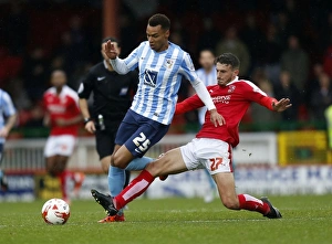 Images Dated 2015 October: Barry vs Murphy: The Intense Rivalry in Swindon Town vs Coventry City Football Match