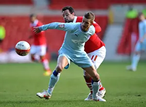 18-02-2012 V Nottingham Forest, City Ground Prints: Battle for the Ball: Carl Baker vs