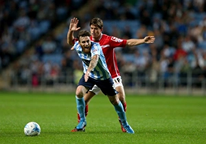 Sky Bet League One - Coventry City V Crewe Alexandra - Ricoh Arena Prints: Battle for the Ball: Coventry City vs Crewe Alexandra in Sky Bet League One - Romain Vincelot vs Billy Bingham