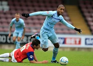 Images Dated 15th September 2013: Battle for the Ball: Coventry City vs. Gillingham - Sky Bet League 1 Rivalry