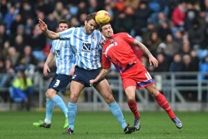 Images Dated 21st November 2015: Battle for the Ball: Coventry City vs Gillingham in Sky Bet League One - Turner vs McDonald