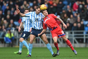 Football Soccer Full Length Prints: Battle for the Ball: Coventry City vs Gillingham in Sky Bet League One - Turner vs McDonald