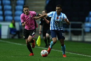 Images Dated 2015: Battle for the Ball: Coventry City vs. Northampton Town - Emirates FA Cup First Round
