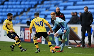Images Dated 2015 January: Battle for the Ball: Coventry City vs Rochdale in Sky Bet League One - Haynes vs Henderson