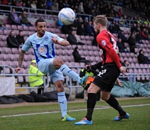 Images Dated 2nd March 2014: Battle for the Ball: Coventry City vs. Shrewsbury Town - Sky Bet League One