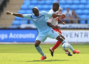 Coventry City V Stevenage : Ricoh Arena : 09-09-2012 Prints: Battle for the Ball: Coventry City vs