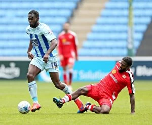 Images Dated 25th April 2015: Battle for the Ball: Nouble vs Grant - Coventry City vs Crewe Alexandra (Sky Bet League One)