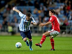Images Dated 18th August 2015: Battle for the Ball: Vincelot vs. Bingham - Coventry City vs. Crewe Alexandra in Sky Bet League One