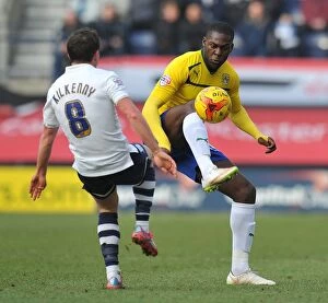 Sky Bet League One - Preston North End v Coventry City - Deepdale Collection: Battle at Deepdale: Frank Nouble vs Neil Kilkenny - Coventry City vs Preston North End