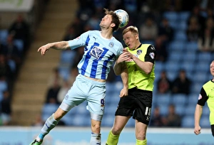 Images Dated 2015 April: Battle in Sky Bet League One: Coventry City vs Oldham Athletic at Ricoh Arena - Proschwitz vs Lockwood