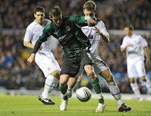 18-10-2011 v Leeds United, Elland Road Collection: Battle for Supremacy: Jutkiewicz vs. Lees in the Championship Clash at Elland Road