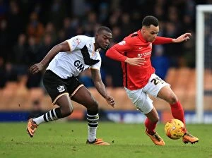 Images Dated 7th February 2016: The Battle of Vale Park: Theo Robinson vs. Jacob Murphy in Sky Bet League One Clash