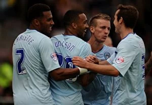Sky Bet Football League One : Coventry City v Colchester United : Sixfields Stadium : 08-09-2013 Collection: Callum Wilson Scores First Goal for Coventry City Against Colchester United