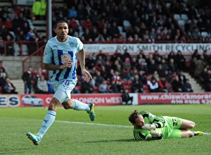 Images Dated 2014: Callum Wilson Scores First Goal for Coventry City Against Brentford in Sky Bet League One (22-03-2014)