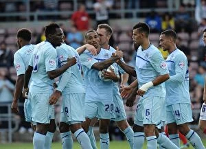 Images Dated 25th August 2013: Callum Wilson Scores His Second Goal: Coventry City vs. Preston North End (Sky Bet Championship)