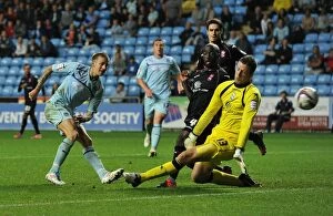 Images Dated 28th August 2012: Carl Baker Scores Hat-trick: Coventry City vs Birmingham City in Capital One Cup Round 2