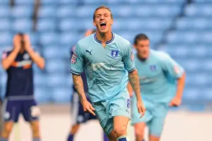 Images Dated 10th September 2011: Carl Baker's Brace: Coventry City's Victory in Championship Clash Against Derby County (10-09-2011)