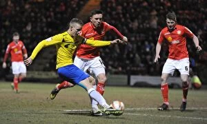 Images Dated 20th February 2013: Carl Baker's Determined Shot: Coventry City's Johnstones Paint Trophy Battle at Crewe Alexandra