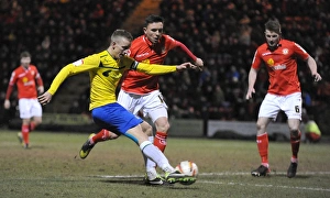 Images Dated 2013: Carl Baker's Determined Shot: Coventry City's Johnstones Paint Trophy Battle at Crewe Alexandra