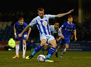 Images Dated 2014 March: Carl Baker's Dramatic Penalty: Coventry City Salvages a Draw at Gillingham (Sky Bet League One)